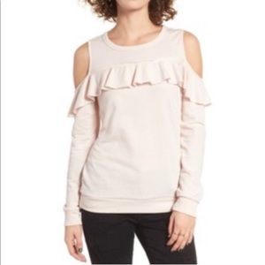 Socialite Cold Shoulder Ruffle sweater